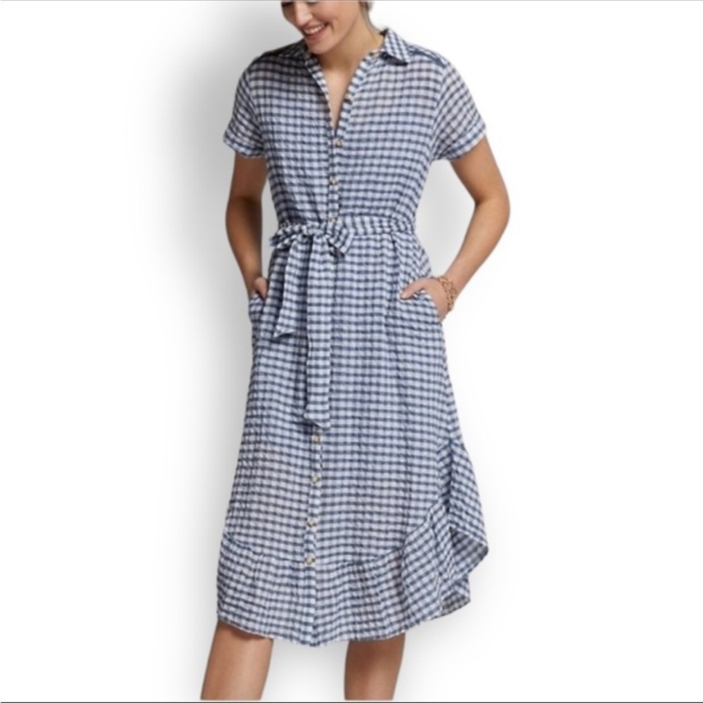 Anthropologie Maeve Finley Gingham Dress Medium